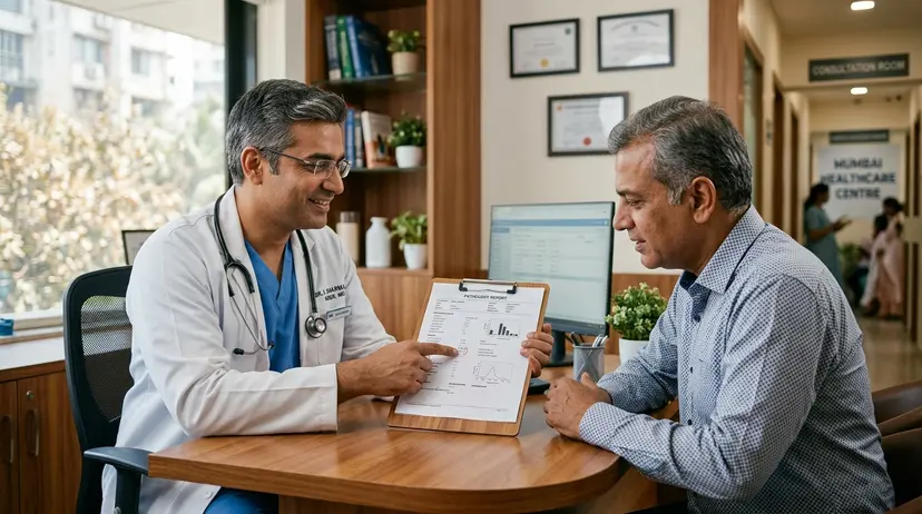 Doctor going through a patient’s reports